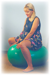 Sitting upright on the Birth Ball